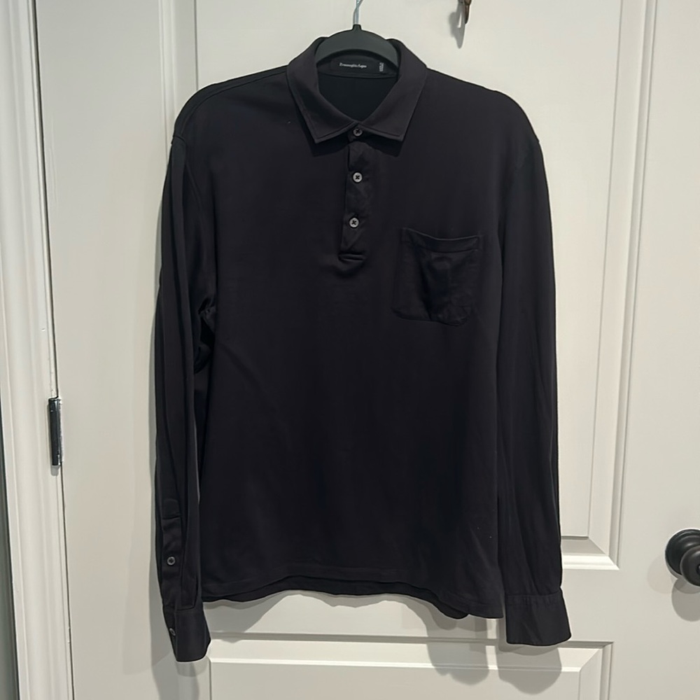 Ermenegildo Zenga 100% cotton men’s long sleeve polo